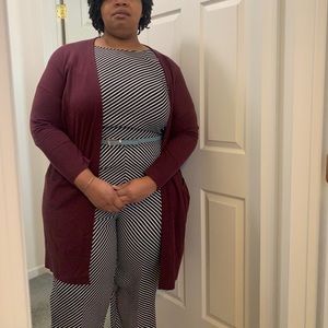 Plus Size 18W Vince Camuto striped jumpsuit w/ belt